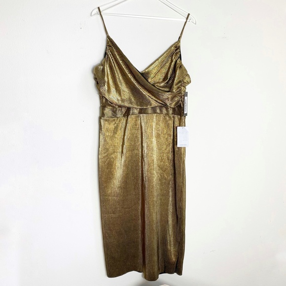 Lulus Dresses & Skirts - Lulu’s | Love and Luxury Gold Surplice Midi Dress